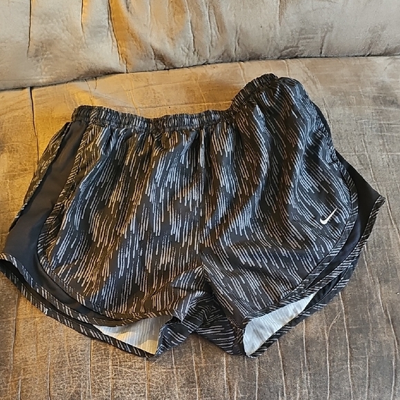 Nike Pants - Nike Black Women's Athletic Running Shorts with White Dash Print